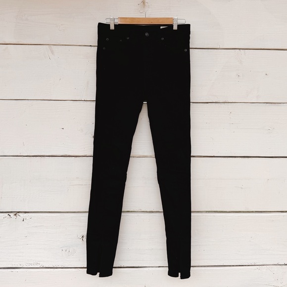 rag & bone Denim - Rag & Bone Split Front Black Jeans